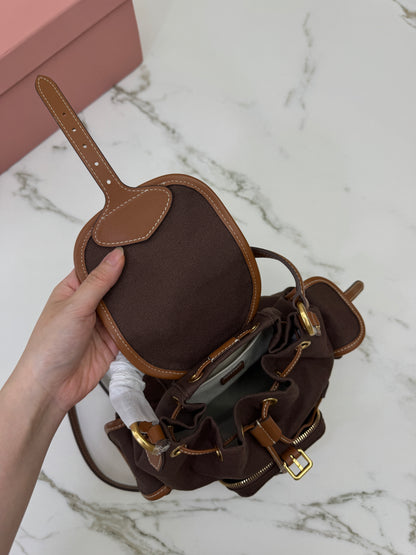 MIU MIU Backpack Canvas 深棕
