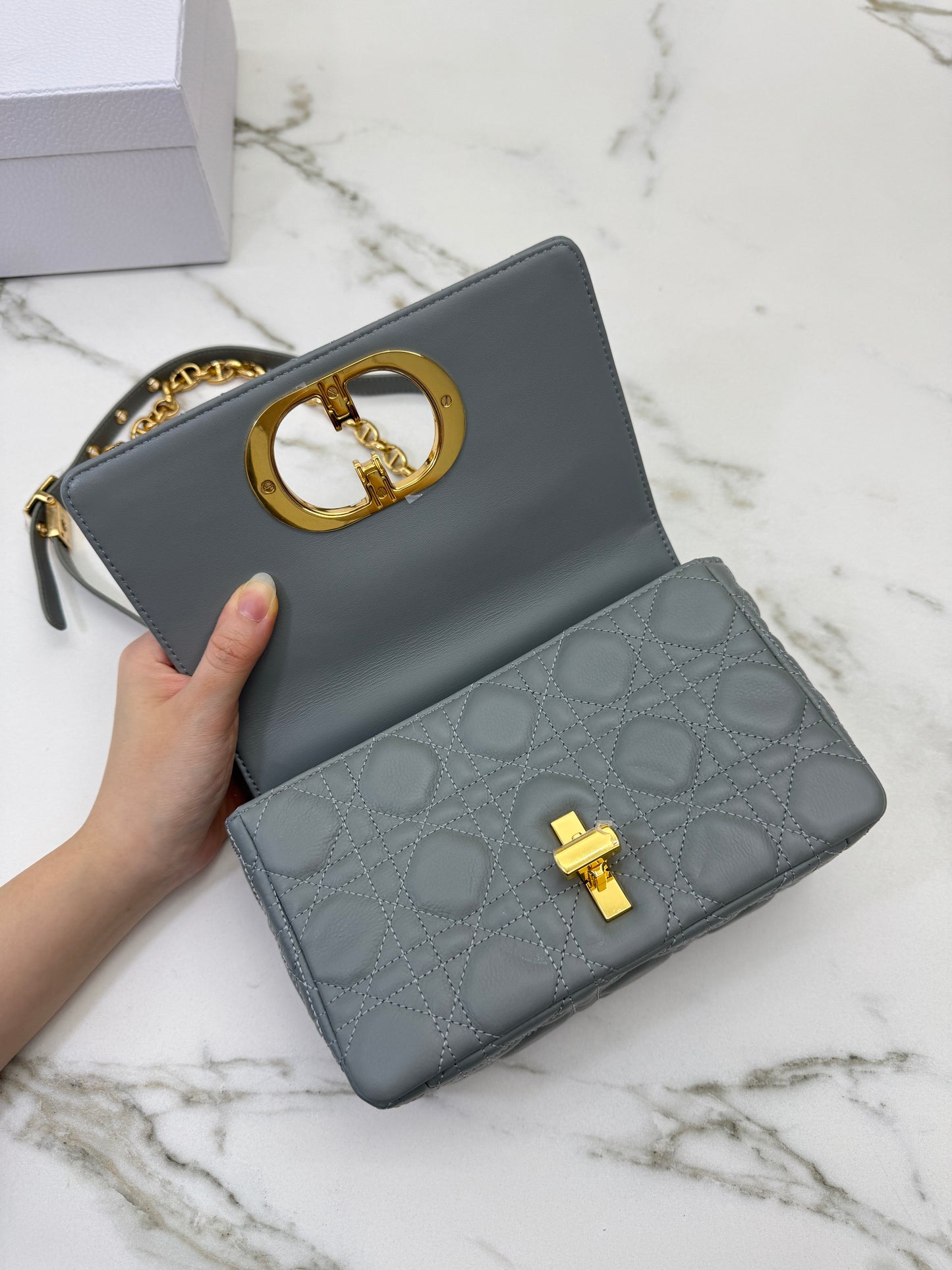 DIOR Caro Small 石灰色
