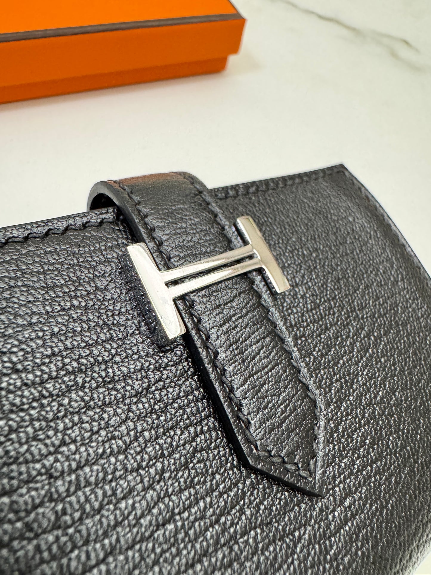 BEARN Mini Wallet 黑色山羊皮 Noir Chevre Mysore PHW