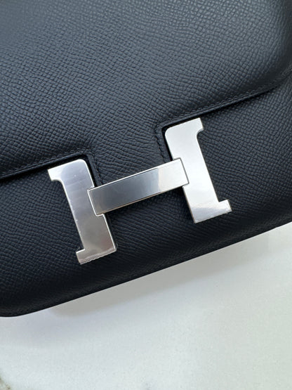 HERMES Mini Constance 黑銀 Noir Epsom PHW