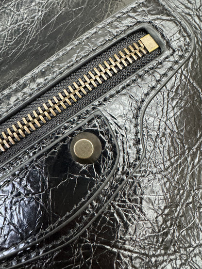 BALENCIAGA Le City Hobo 黑色油蠟皮