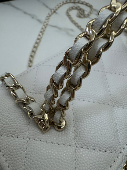 CHANEL 26S 交叉手柄長盒子 白色