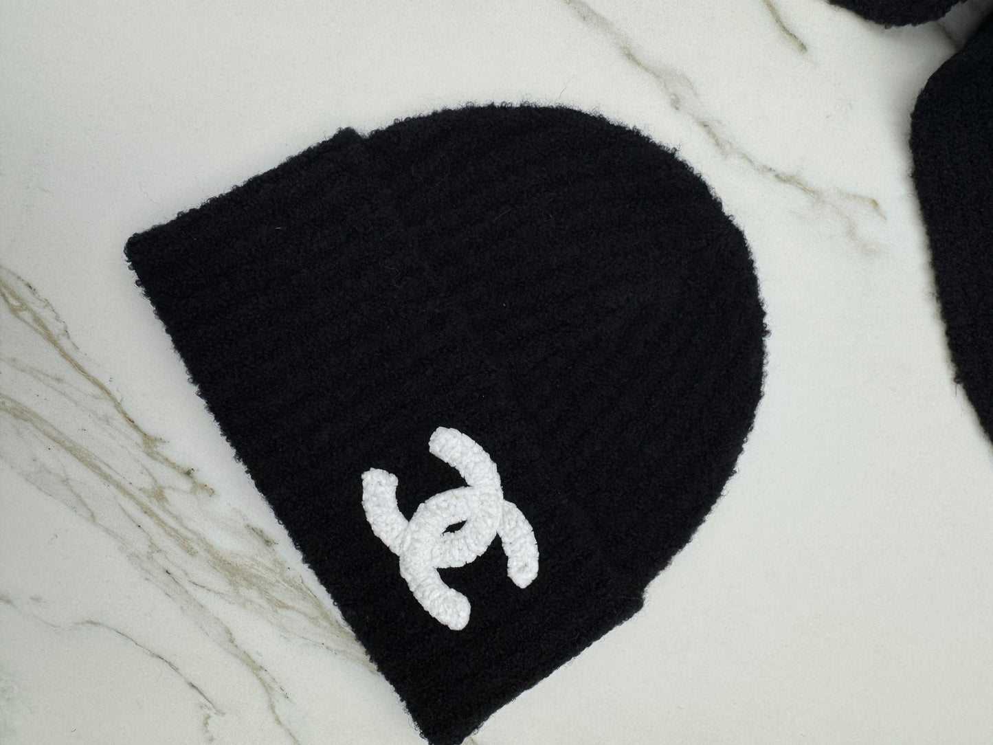 CHANEL Beanie & Scarf 糯米條針織冷帽 圍巾