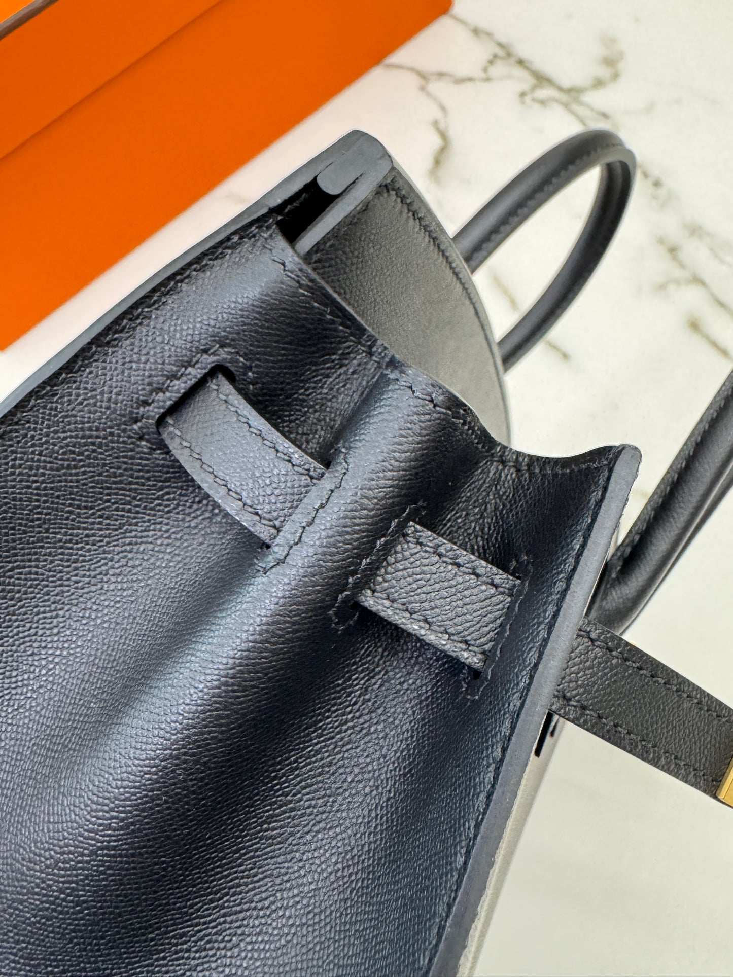 HERMES Birkin 25 黑色 Madame 拉絲金扣 89 Noir Sellier