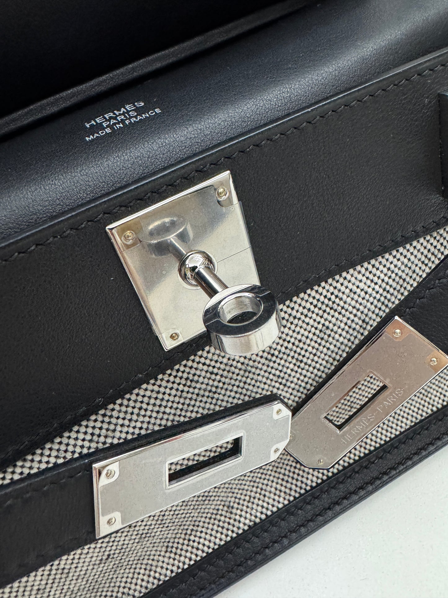 HERMES Mini Jypsiere 熊貓帆布 Swift/ Canvas