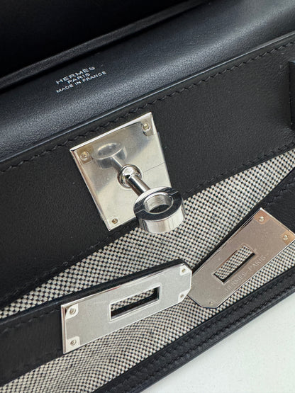 HERMES Mini Jypsiere 熊貓帆布 Swift/ Canvas