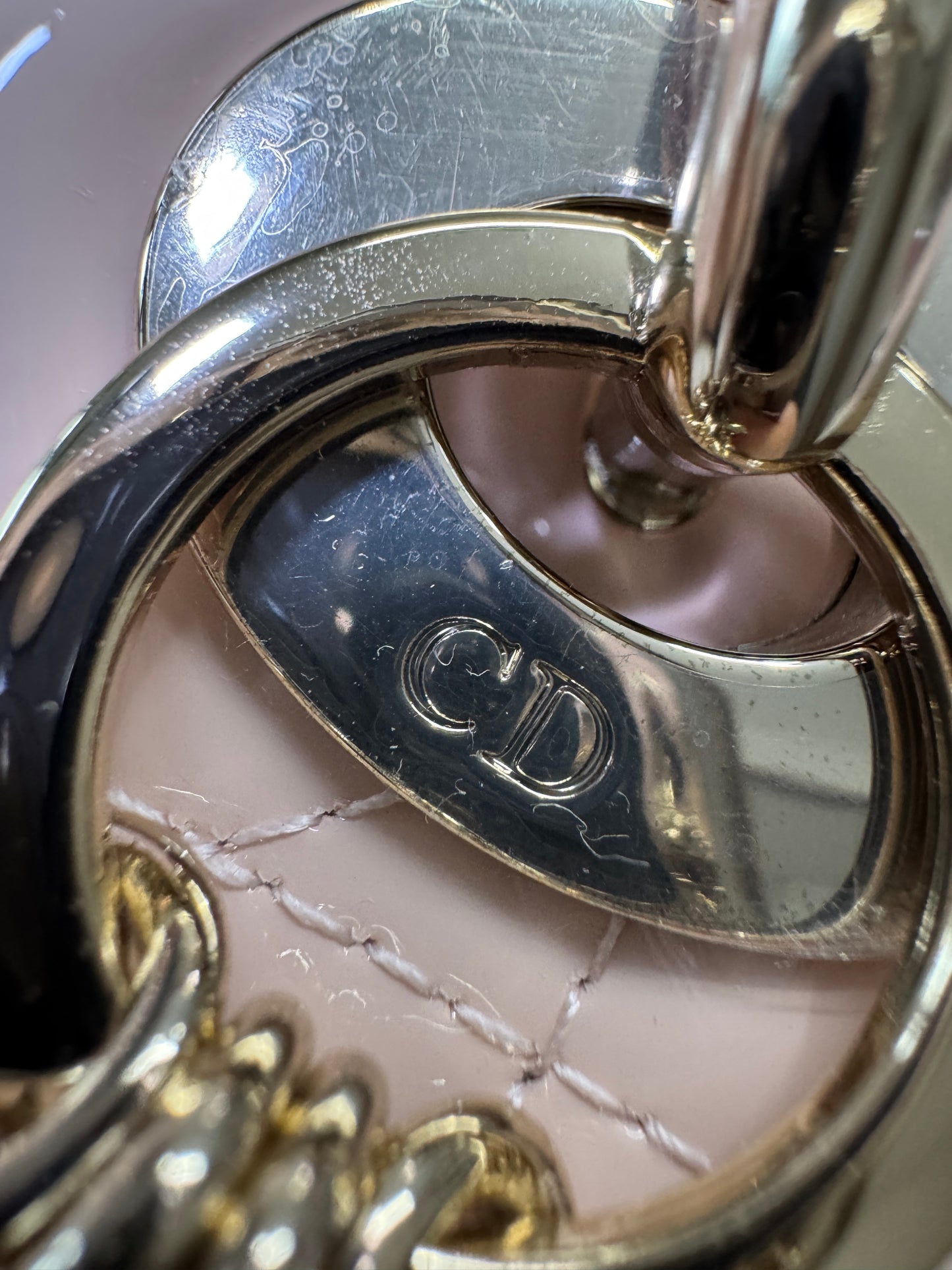 DIOR Lady Mini 三格 漆皮 淡粉 light Pink