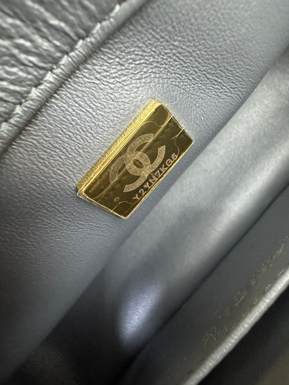 CHANEL 金球 Mini CF20 石墨灰 深灰羊皮