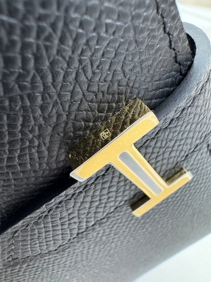 HERMES Bearn Wallet Black Epsom GHW