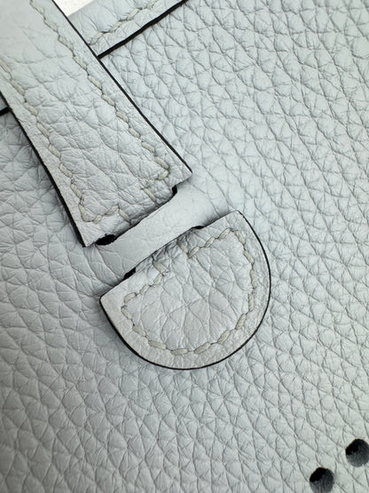 HERMES Mini Evelyne 霧霾藍銀扣 T0 Bleu Brume PHW