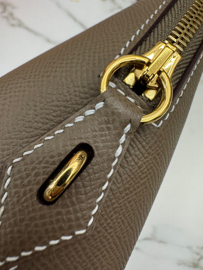 HERMES Bolide 25 大象灰金扣 Epsom Etoupe GHW