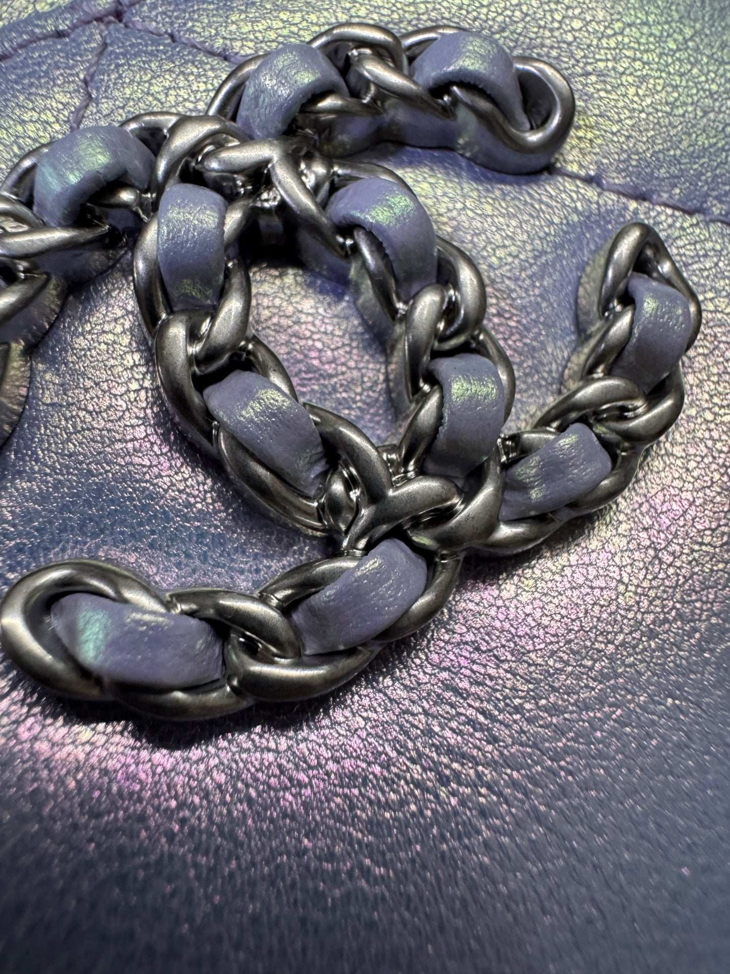 CHANEL 19卡包 22P人魚姬幻彩紫