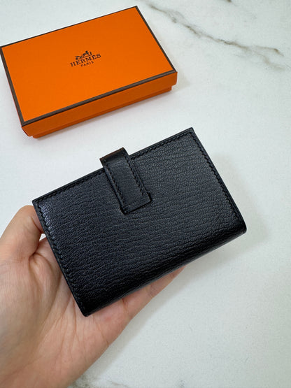 BEARN Mini Wallet 黑色山羊皮 Noir Chevre Mysore PHW