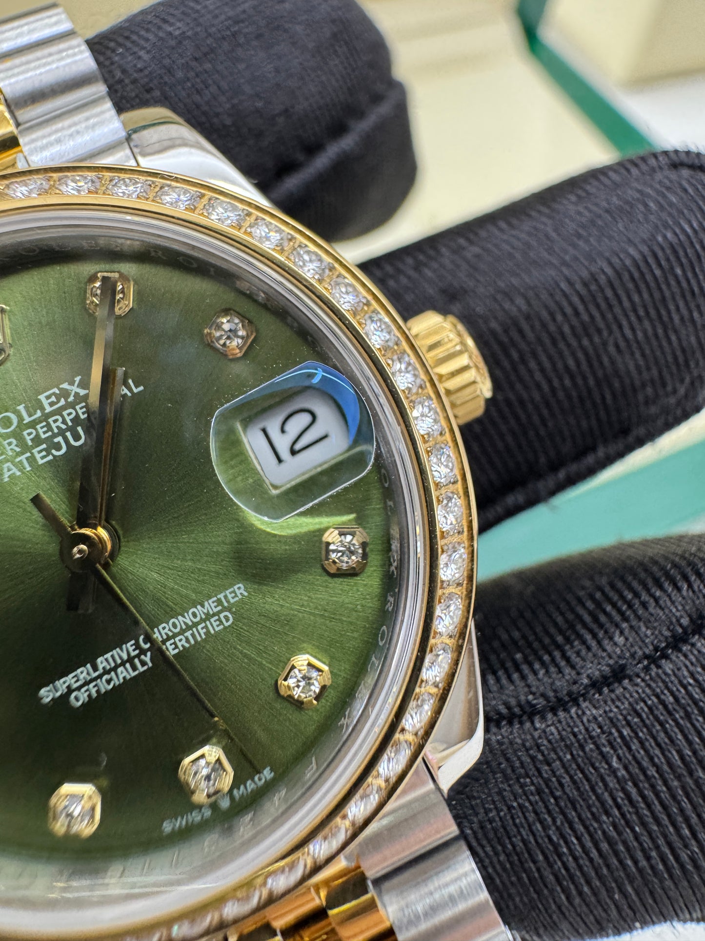 ROLEX Date Just 31mm 橄欖綠鑽圈鑽盤 真鑽版