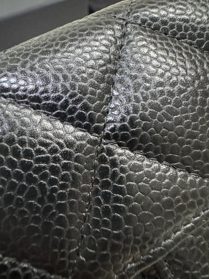 CHANEL CF三摺錢包 黑金牛