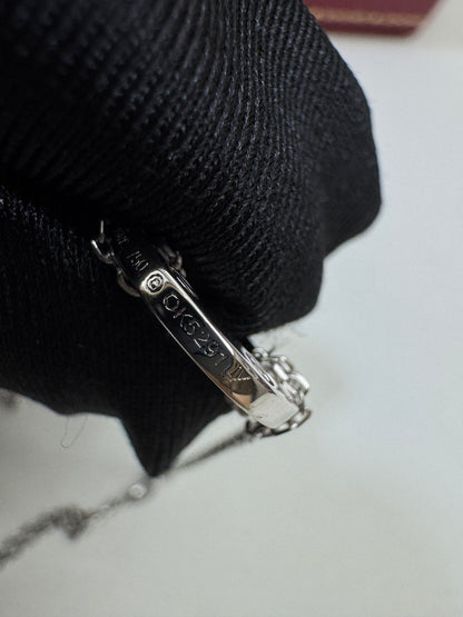 CARTIER Love 雙層小圓餅項鏈 白金色