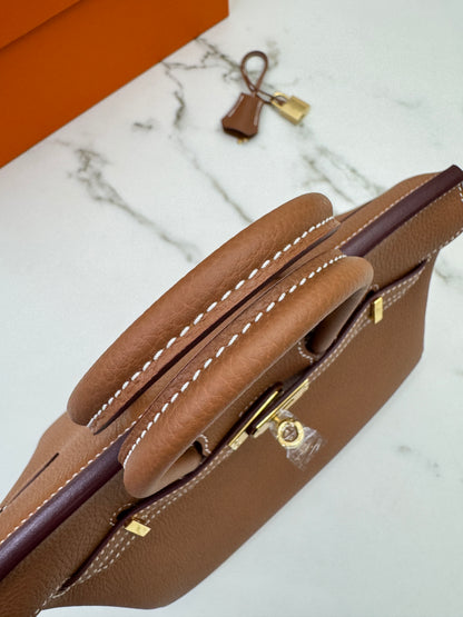 HERMES Birkin 25 金棕色金扣 Togo Gold GHW