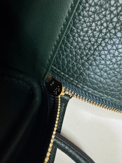 HERMES Mini Lindy II 深綠色 金扣 67 Vert Fonce TC GHW