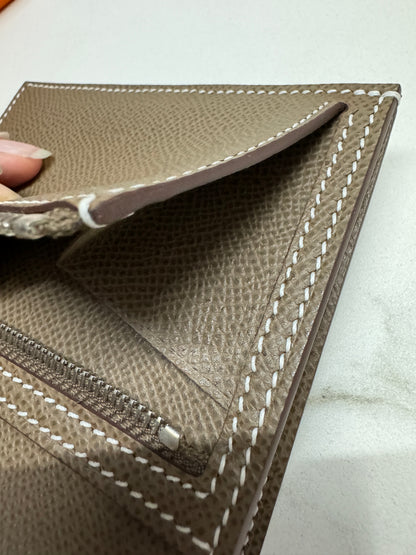 HERMES Bearn Wallet 大象灰 銀扣