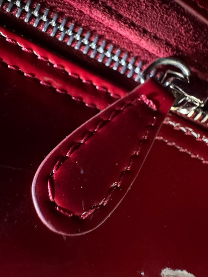 DIOR Mini Lady Dior 漆皮Cherry Red Shinny Calfskin