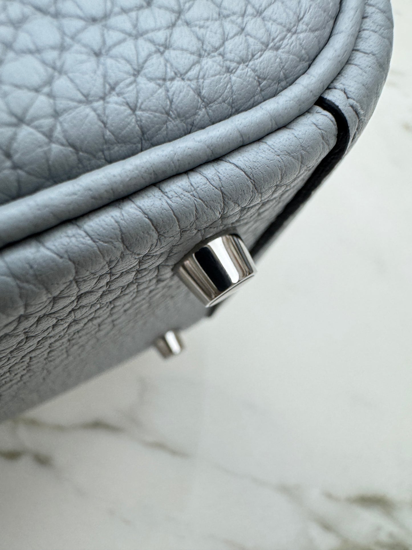 HERMES Mini Lindy II 木偶灰銀扣 TC Gris Platin PHW