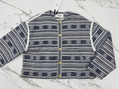 CElLINE 凱旋門Logo橫紋外套