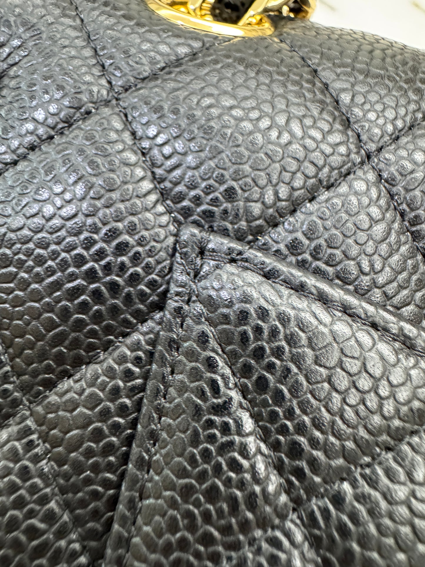 CHANEL CF25 Medium 黑金牛 Black Calfskin GHW