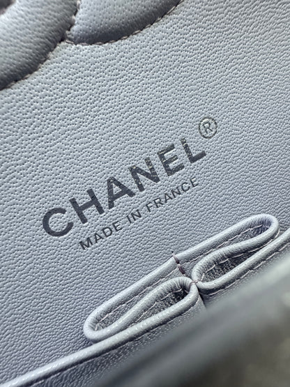 CHANEL CF25 Medium 21K香芋紫銀扣 牛皮 caviar