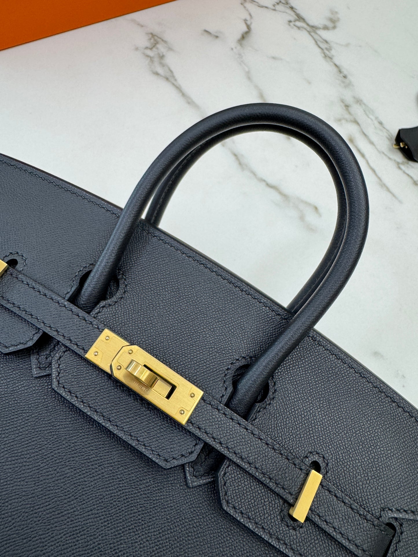 HERMES Birkin 25 黑色 Madame 拉絲金扣 89 Noir Sellier