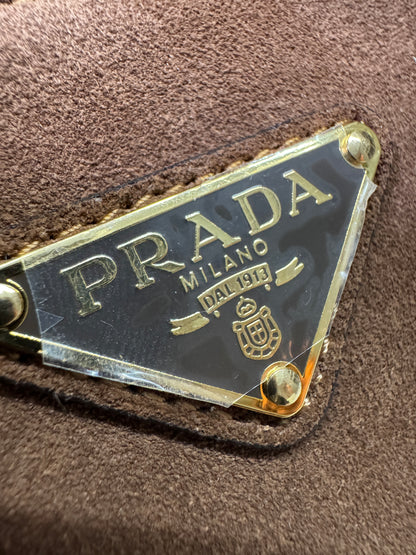 PRADA 半月包 麂皮棕色