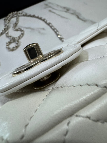 CHANEL 23A水鑽手柄 Mini CF Handle 白色