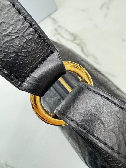 DIOR D-Journey Small 黑色油臘皮