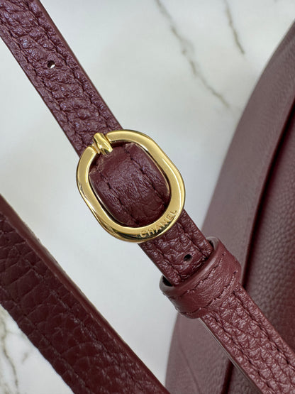 CHANEL 26S Maxi Flap Bag Small 酒紅色金扣 Burgundy GHW
