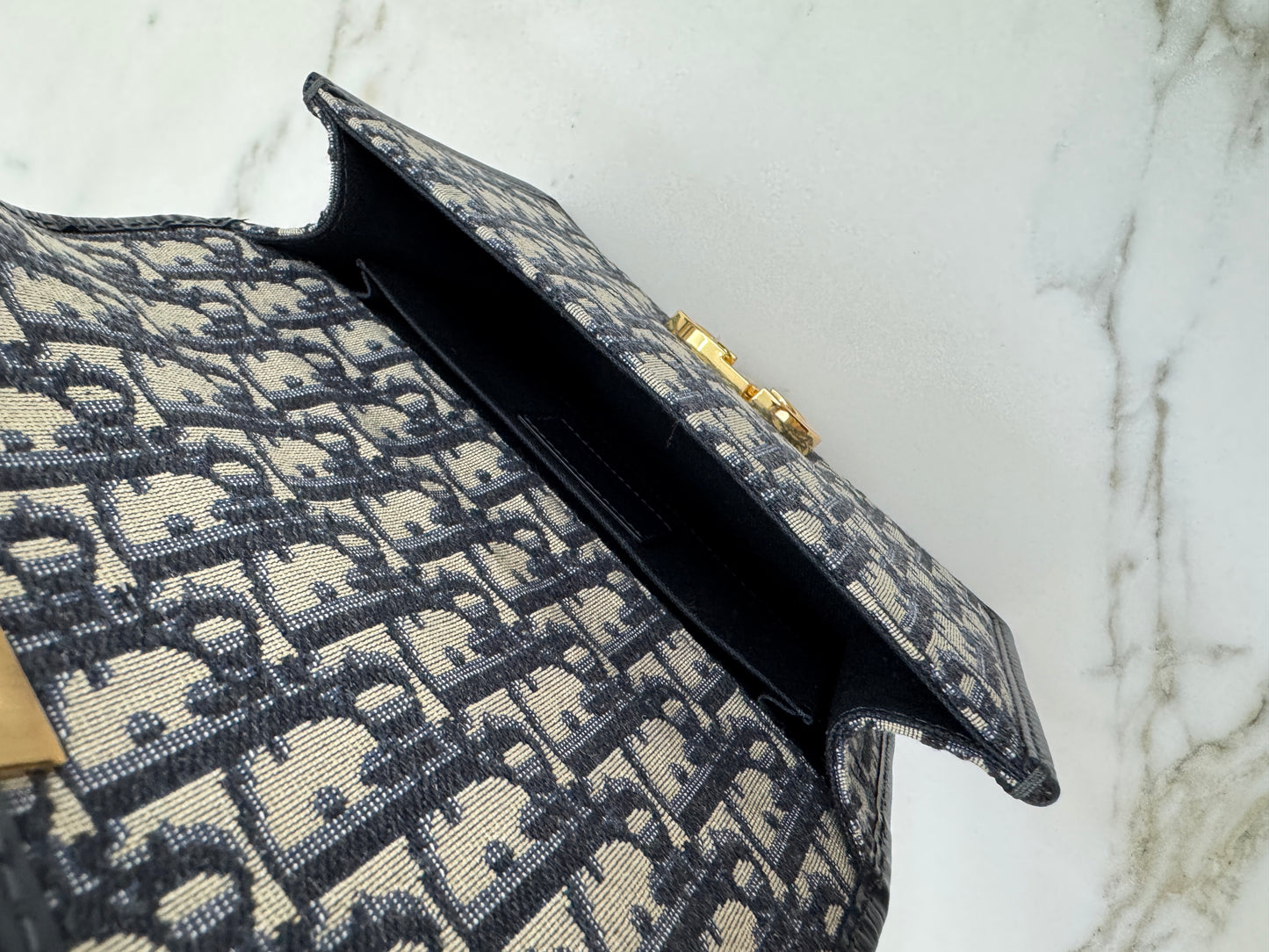 DIOR 30 Montaigne Small Blue Oblique