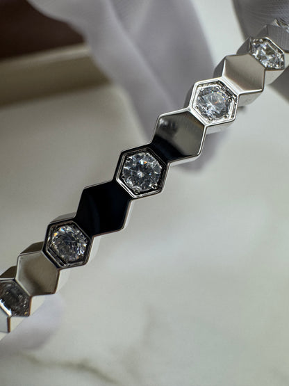 CHAUMET Bee My Love 半鑽白金色手鐲
