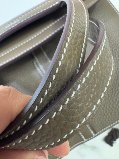 HERMES Halzan 25 大象灰金扣