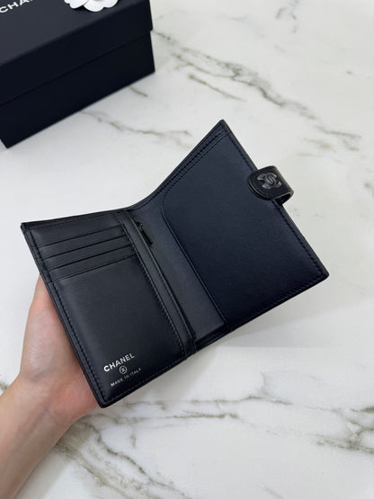 CHANEL 25K Passport Holder So Black