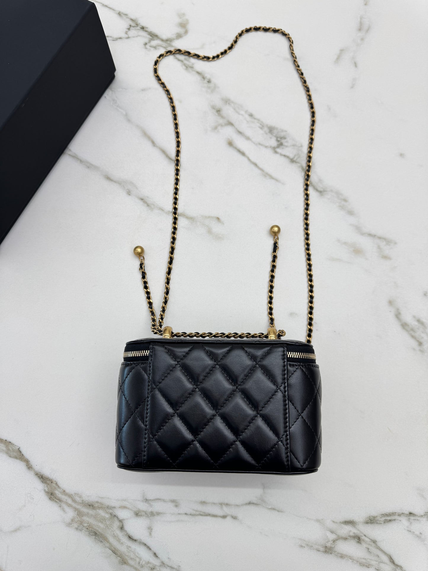 CHANEL 25S 雙金珠長盒子 Vanity