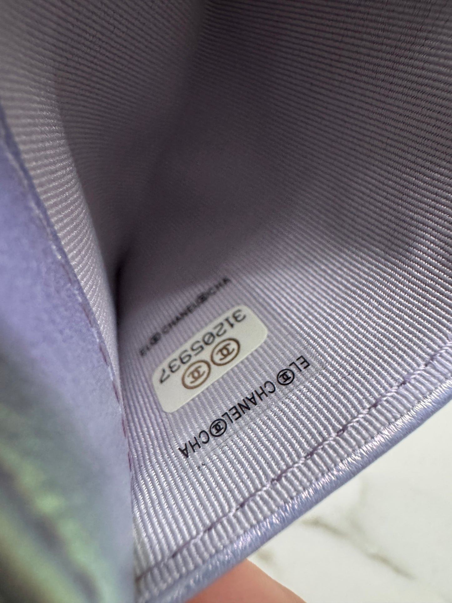 CHANEL 19卡包 22P人魚姬幻彩紫