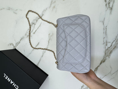 CHANEL Mini CF20 金球 淺灰色