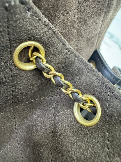 CHANEL 25Bag 麂皮深棕色 Small