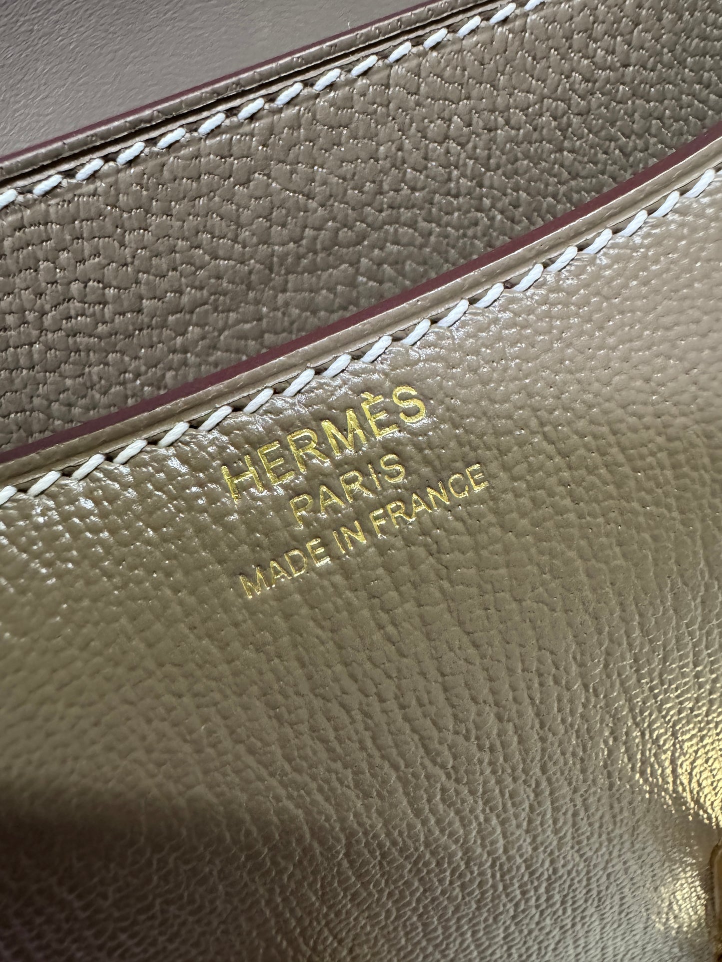 HERMES Mini Constance 大象灰山羊皮 金扣 Etoupe GHW