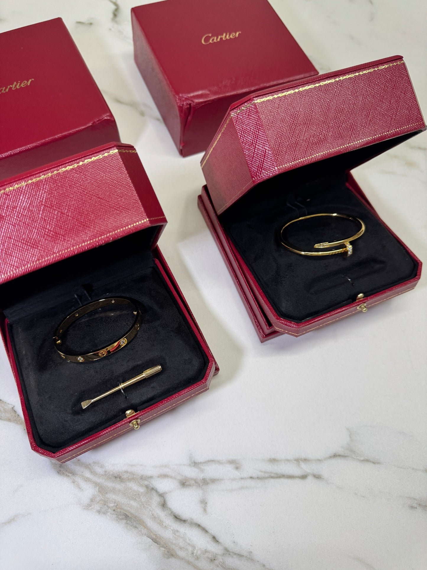 CARTIER Love Bracelet 經典粗版 4鑽 金色