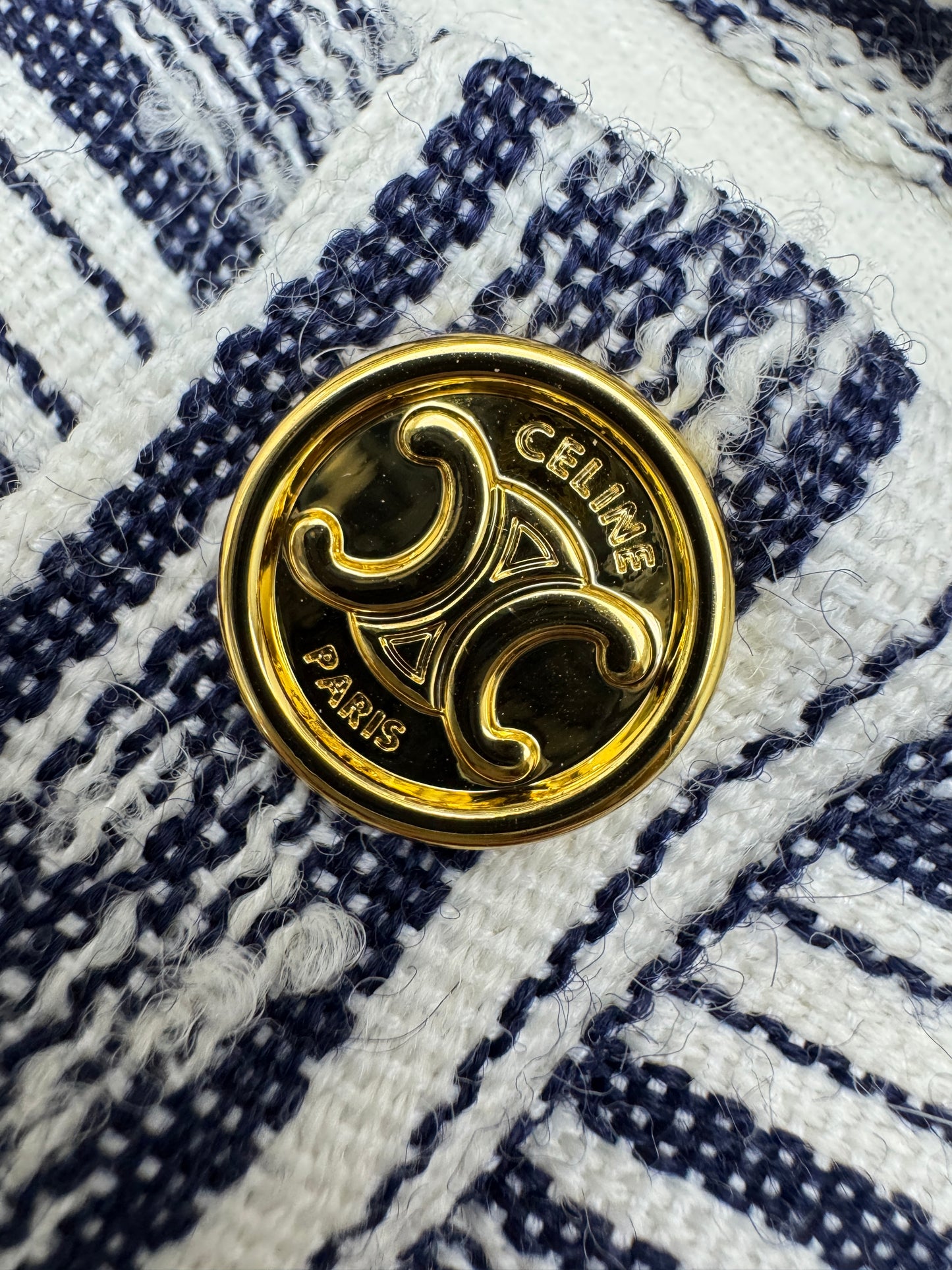 CElLINE 凱旋門Logo橫紋外套