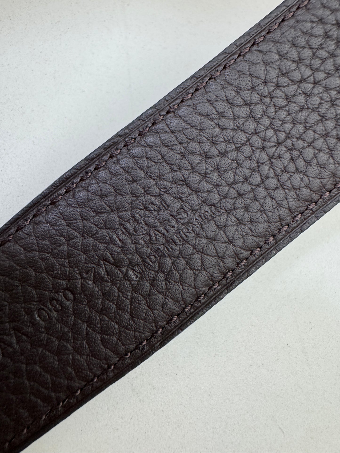 HERMES H au Carre 32mm 雙面皮帶 黑色拼烏木色