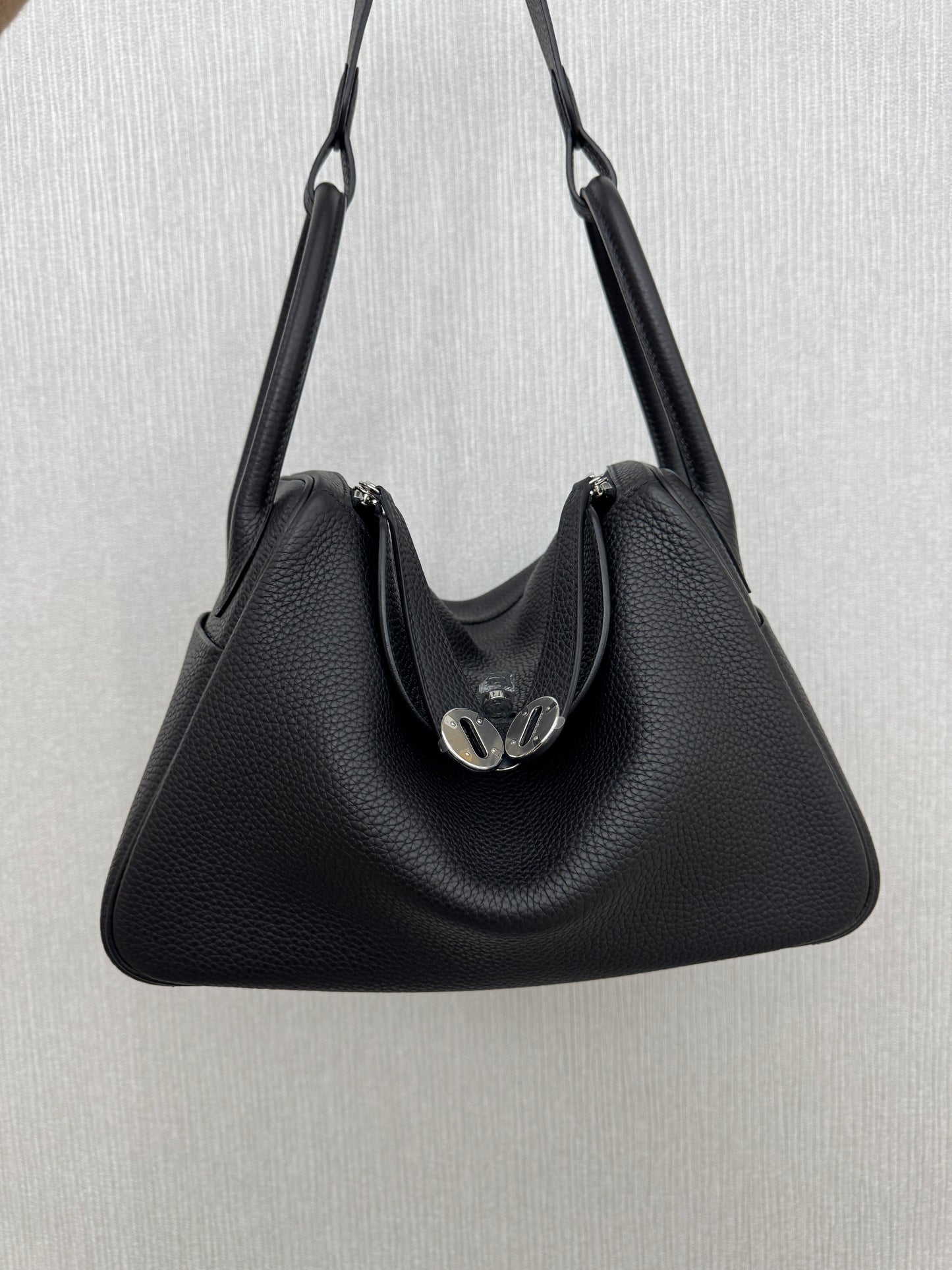 HERMES Lindy30 黑銀 TC Noir PHW