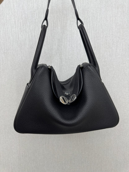 HERMES Lindy30 黑銀 TC Noir PHW