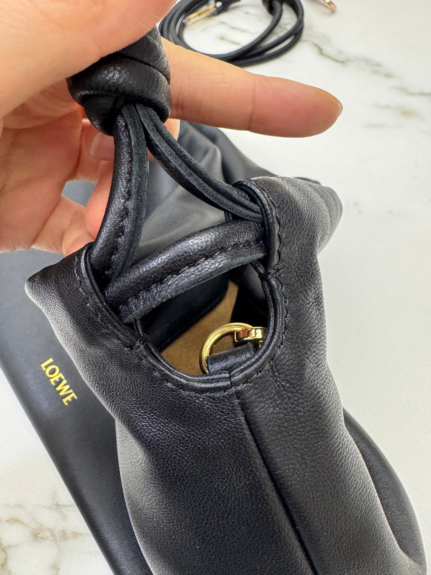 LOEWE Flamenco Purse Mellow Nappa Lambskin Black Medium