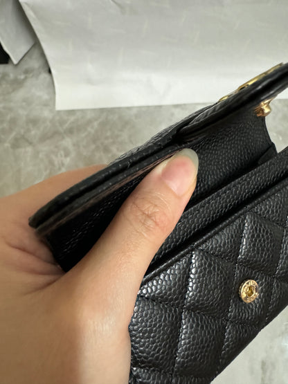 CHANEL 經典CF卡包 黑色牛皮