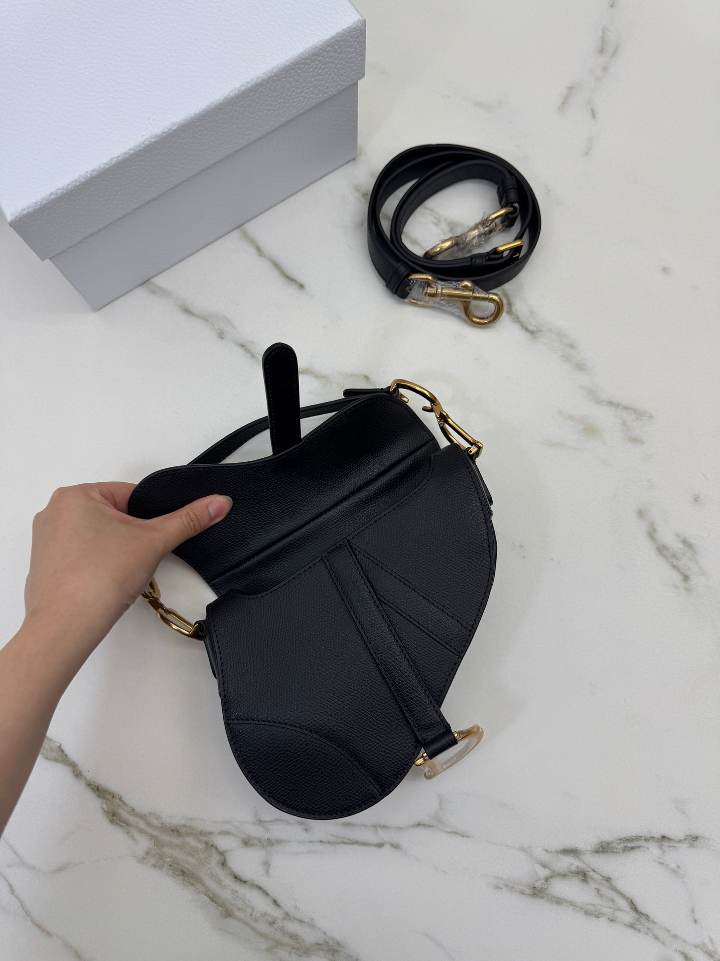 DIOR Saddle Small 黑色掌紋皮 Black Calfskin